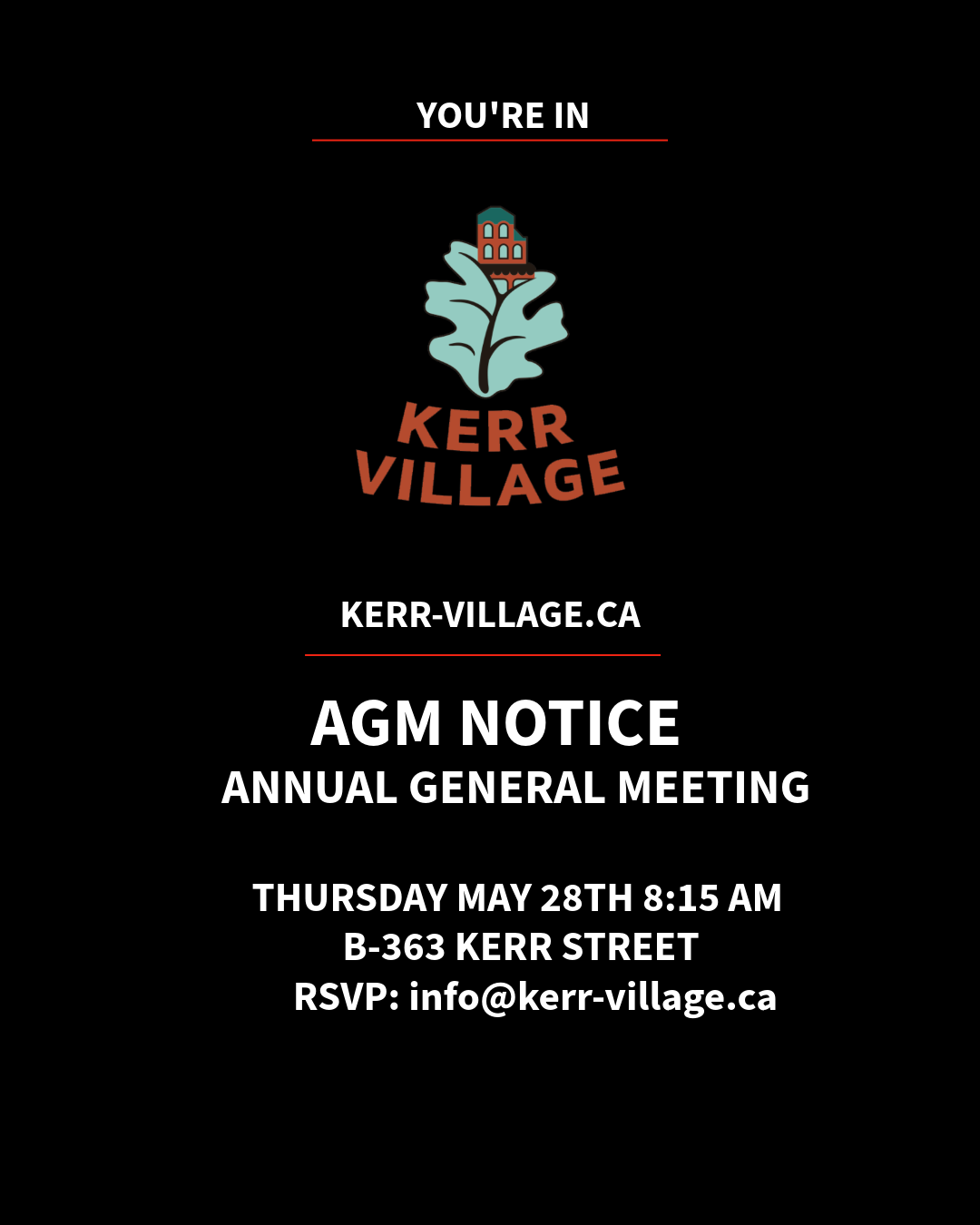 Kerr Village BIA AGM Notice